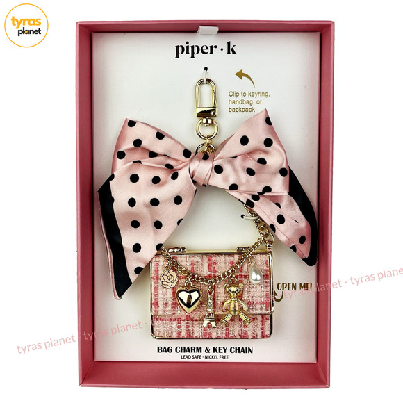 Piper K Accessories - Piper K Parisian Pink Bow Mini Purse Keychain Handbag Charm
